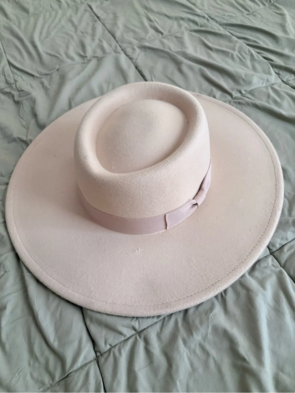 Wide Brim Wool Felt Pink Ladies Hat
